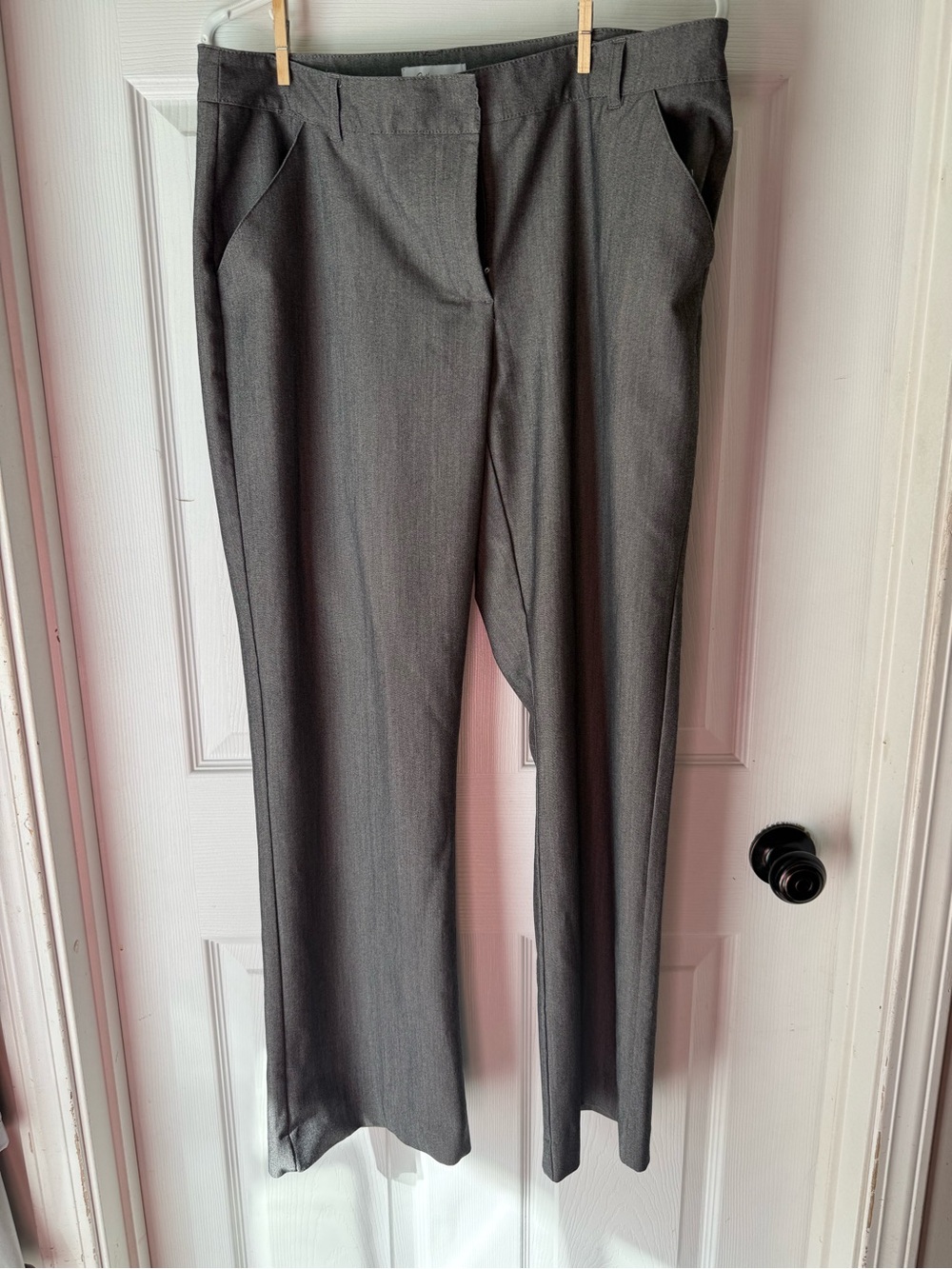 Reitmans Classic Heather Grey Straight-Leg Dress Pants